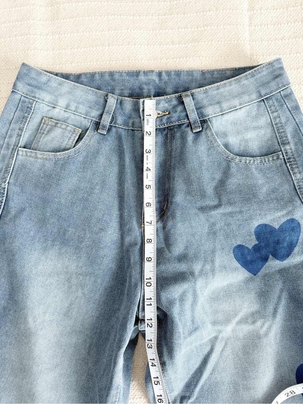 Heart Printed Barrel Jeans - Picture 5 of 8